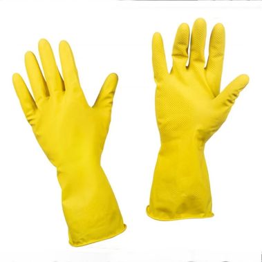 Перчатки латексные (желтые), L